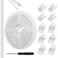 thumbnail image 1 of fuzhong-10Pcs 8mm 4 Pin LED Strip Light Connectors and 32.8ft 4 Pin RGB Extension Cable Strip to Wire Quick Connection for Waterproof and Non-Waterproof 8mm Wide SMD RGB 5050 LED Strip Lights, 1 of 4