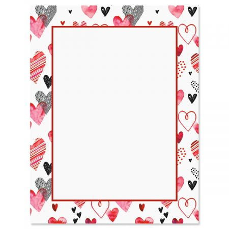 Loads of Love Letter Papers - Set of 25 Valentine'stationery papers are ...