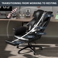 thumbnail image 4 of Executive Office Chair Home Pu Leather Computer Desk Chair with Soft Armrest, 4 of 7