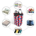 thumbnail image 2 of DouZhe 50L Rectangular Laundry Basket, Patriotic Red White Blue 3D Stars Prints Waterproof Foldable Laundry Hamper with Aluminum Handles, 2 of 6