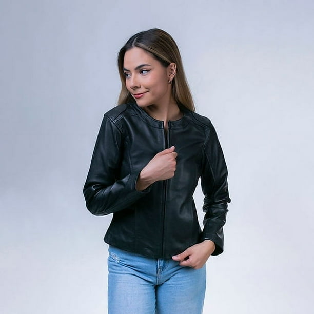 CHAMARRA NUBIA PIEL BORREGO NEGRO Castelli Leather Authentic Chamarra