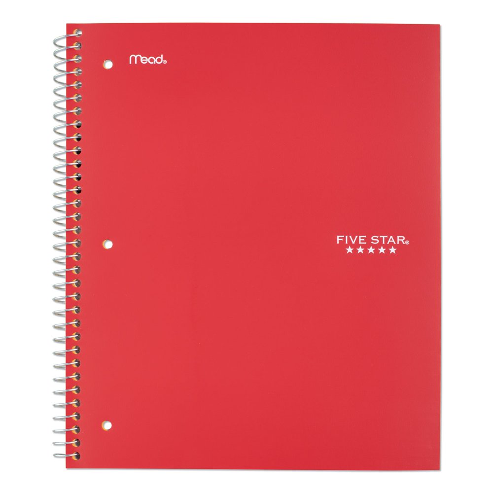 Mead Wire bound Notebook, 1 Subject, Medium College Rule, Red Cover, 11 ...