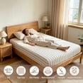 thumbnail image 4 of MMJ Queen Sheets Washed Cotton Fitted Sheet Single Item Mattress Protection Cover Bed Sheet 35.43x78.74in White Coffee Color, 4 of 6