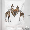 thumbnail image 1 of Giraffe Tapestry, Soul Mate Giraffes Illustration with a Giant Heart Love in Nature Bohemian Print, Fabric Wall Hanging Decor for Bedroom Living Room Dorm, 5 Sizes, Brown White, by Ambesonne, 1 of 1