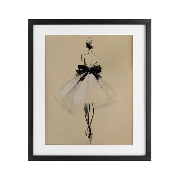 Stupell Industries Art Deco Back With Ribbon Gown Black Framed Print Under Glass, 13 x 16, by Svetlana Aleynikova
