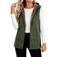 thumbnail image 2 of KICILVS Fleece Lined Vest for Women Warm Winter Casual Waistcoat Hooded Full Zip Sleeveless Jacket with Pockets, 2 of 8