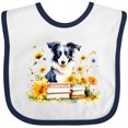 thumbnail image 3 of Inktastic Bookworm Border Collie Girls Baby Bib, 3 of 4