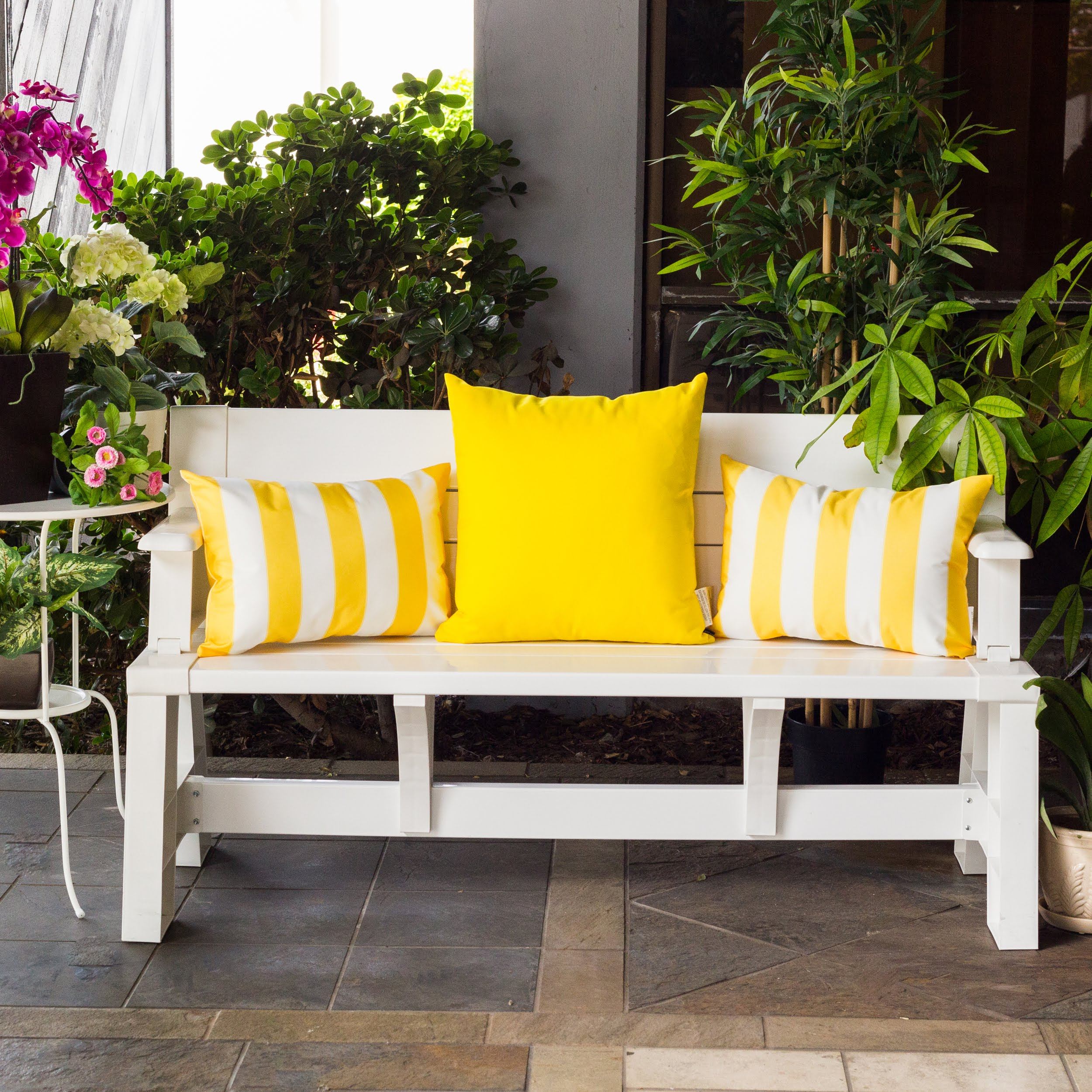 Riley Yellow Rectangular Outdoor Throw Pillow
