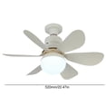 thumbnail image 2 of Ventilador de techo con luz LED base E27 control remoto enchufe E27 luz LED 3 velocidades regulable 52 cm para dormitorio y cocina, 2 of 9