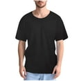 thumbnail image 2 of Mens T-Shirts Postoperative-Recovery Side Button Short Sleeve Tee Tops Casual Solid Color Crewneck Comfort Basic Tshirts Shirts, 2 of 7