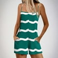 thumbnail image 2 of Women's Bandeau Jumpsuit Strapless Playsuits Summer Elegant Womens Beach Holiday Mini Playsuit Ladies Sleeveless Bandeau Romper Overalls Shorts for Women Pockets Rompers Green M, 2 of 5