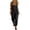 Black, variant on Women's 90s Distressed Denim Jumpsuit Sleeveless Straight Leg Romper with Pockets Black S