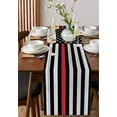 thumbnail image 2 of Red American Flag Table Runner Black White Stripe US Flag Retro Wooden Tablerunners 18 x 72 Inch, Table Decorations Tabletop Scarf for Summer Gathering Holiday Farmhouse Kitchen Dining Decor, 2 of 6
