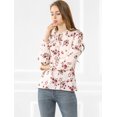 thumbnail image 4 of INSPIRE CHIC Blouse à Manches Longues Col Rond à Volants avec Nœud Floral pour Femmes, 4 of 4