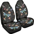 thumbnail image 2 of Yuyamidu Hippie Dragonfly Car Seat Covers Full Set of 2 Flowers Vehicle Front Seats Covers Washable Stretchy Car Accessories Bucket Seat Cover, 2 of 6