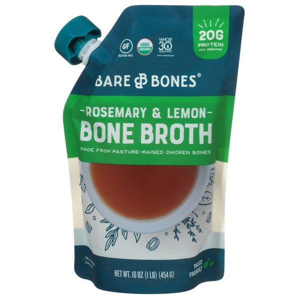 Bare Bones - Organic Bone Broth Chicken Rosemary & Lemon - 16 fl. oz ...