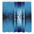 thumbnail image 3 of Ambesonne Digital Shower Curtain, Mosaic Pattern Squares, 69"Wx84"L, Indigo Sky Blue, 3 of 5