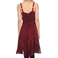 thumbnail image 2 of Sakkas Calleea Mid Length Embroidery Sleeveless Spaghetti Strap Corset Batik Dress - Wine - 1X/2X, 2 of 4