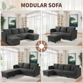 thumbnail image 2 of Large Modular Sectional Sofa with Storage,Convertible Couch, Memory Foam Cushions, Solid Wood Frame, for Living Room & Small Spaces (Grey, 79"-U Shape), 2 of 8