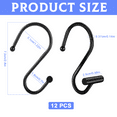thumbnail image 2 of Shower Curtain Hooks 12 Pcs Decorative Shower Curtain Rings for Anti-Rust Metal Hooks for Kitchen Bedroom Wardrobe-Black, 2 of 7