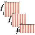 thumbnail image 2 of Haosy 3 Pack Reusable Ziploc Bags BPA Free Healthy Food Storage Bag Leakproof Sandwich Snack Freezer Bags Pale Red and Off-white Striped, 2 of 7