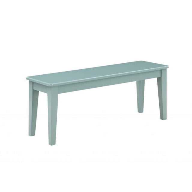 Bray 44 Inch Modern Rectangular Dining Bench Tapered Legs Teal Blue