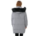 thumbnail image 5 of QIYAA Women’s Down Long Jacket Winter Coat Outwear Warm Puffer Fur Trim Hooded Coat Waterproof with Faux Fur Hood, 5 of 10