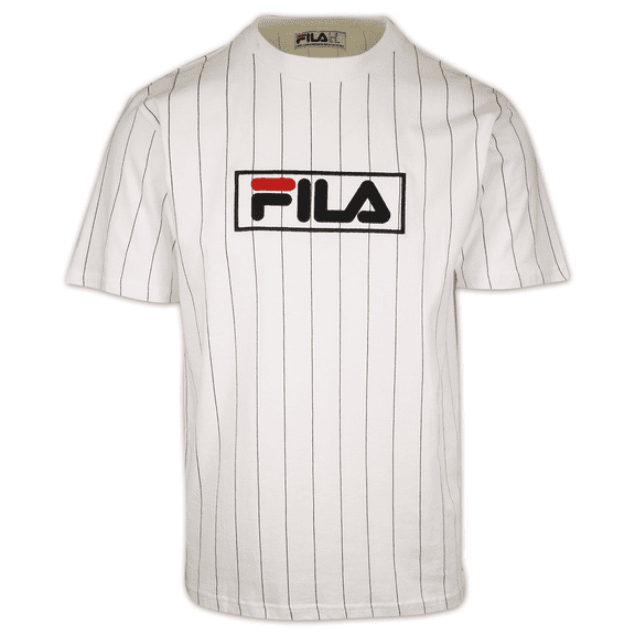 FILA Men's White Striped & Logo S/S T-Shirt