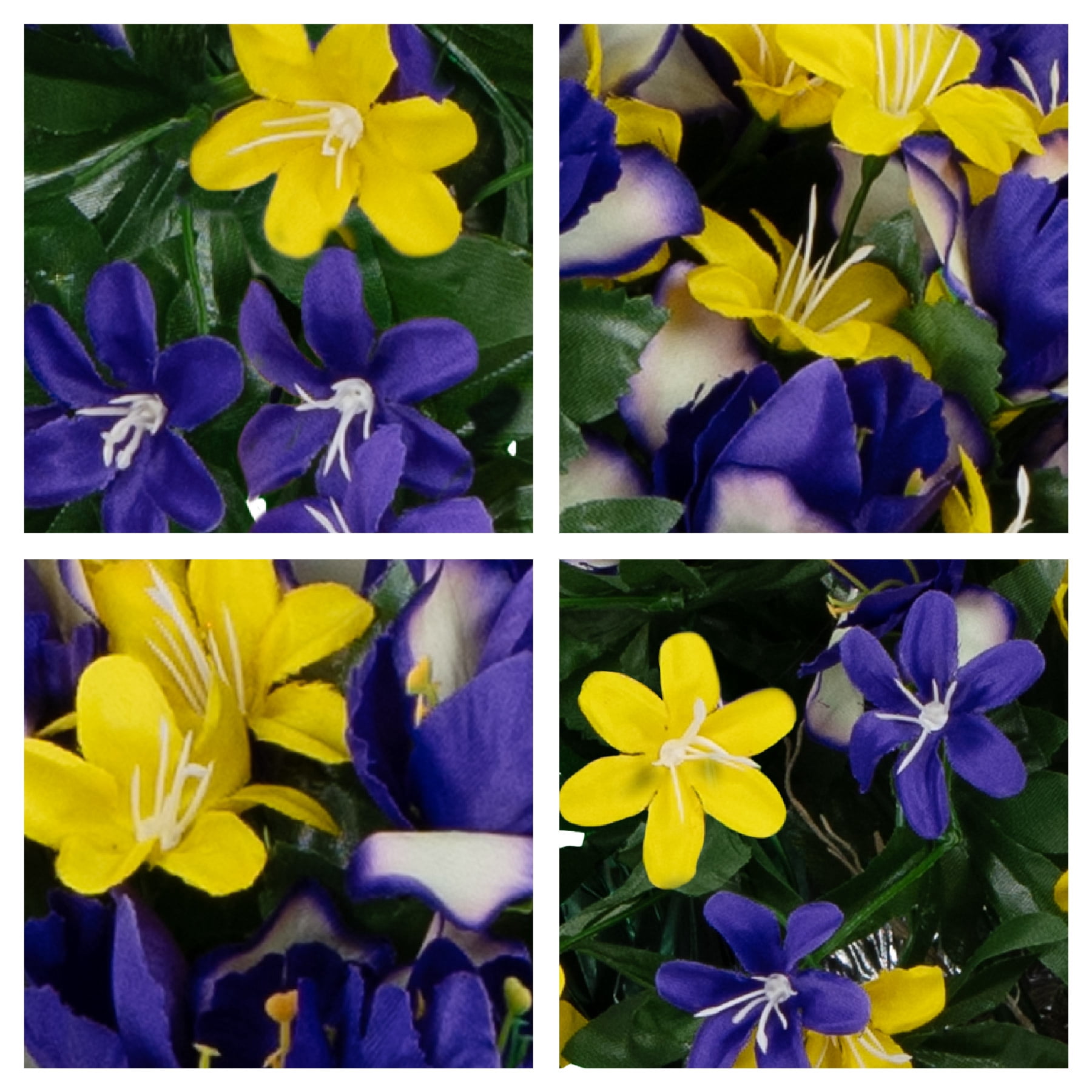 Sympathy Silks Artificial Flowers Outside Weighted Trailing Purple iris and Stargrass Wildflowers Pot
