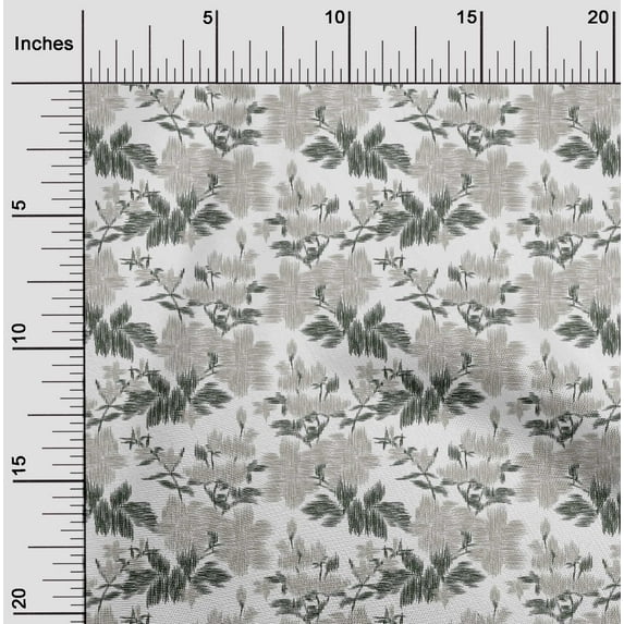 oneOone Viscose Jersey Fabric Leaves & Floral Ikat Print Fabric BTY 60 Inch Wide