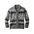thumbnail image 3 of Frontwalk Men Outwear Lapel Cardigan Sweater Long Sleeve Cardigans Mens Casual Sweaters Zip Up Gray S, 3 of 5