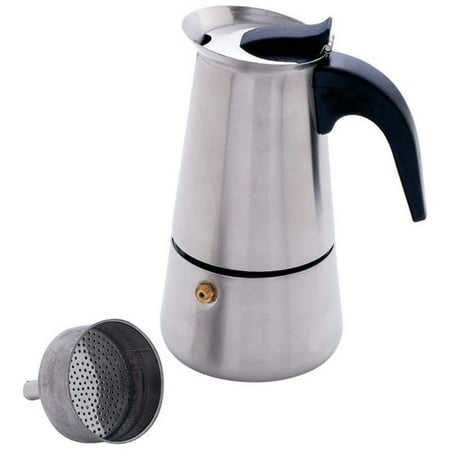 Stainless Steel Espresso Cup - Heavy-Gauge Stainless Steel 4-Cup Espresso Maker