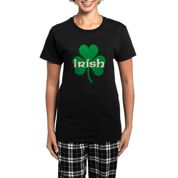 CafePress - Irish Shamrock Women's Dark Pajamas - Women's Short Sleeve Print T-Shirt and Pants Dark Cotton Pajama Set