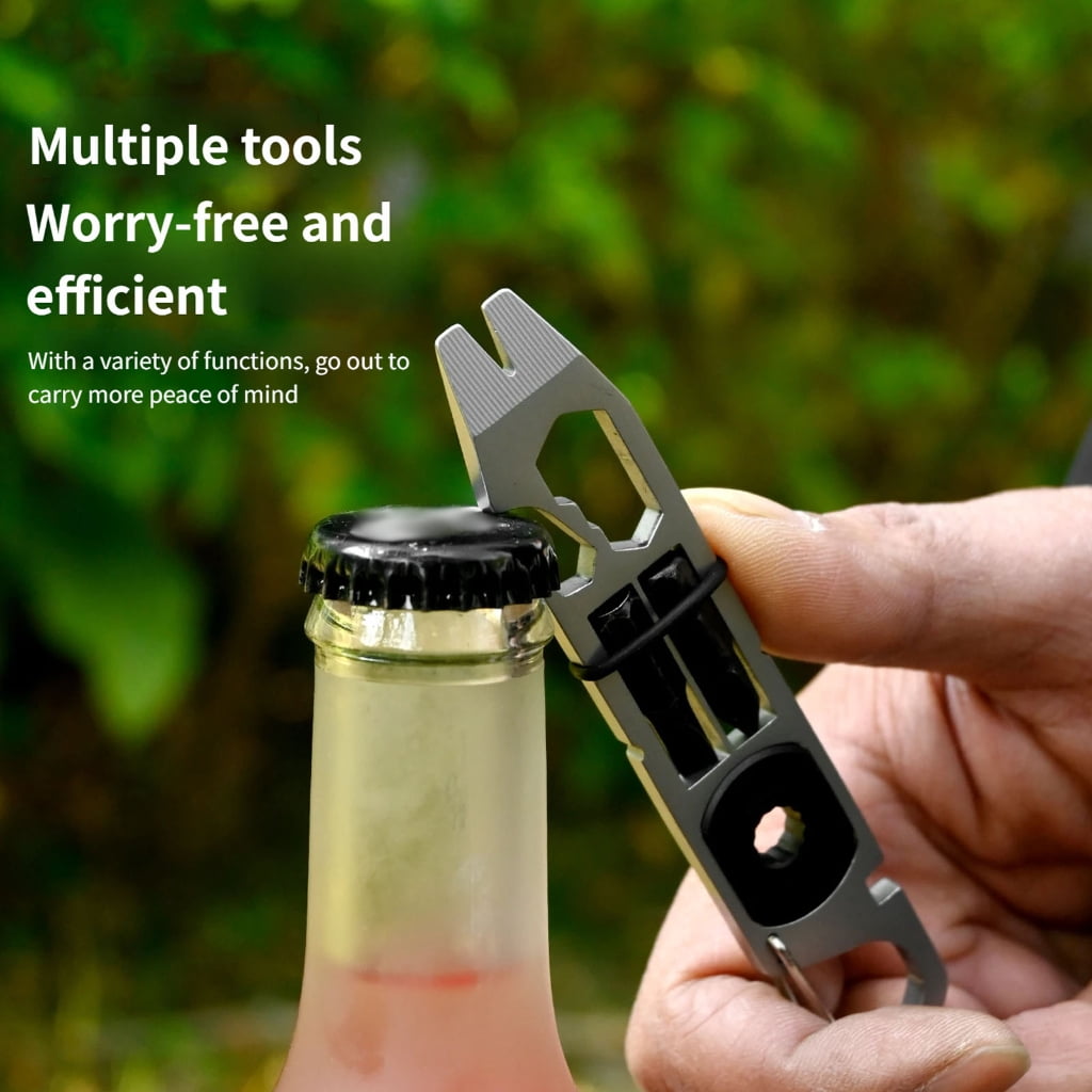 Multitool Alloy Keychain, Multifunctional Buckle Keychain Multipurpose Bottle Opener Holder Clip for Camping Hiking