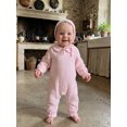 thumbnail image 4 of Cjfdfy Newborn Baby Girl Fall Outfit Collar Long Sleeve Solid Color Romper And Cotton Hat Infant Cute Fall Winter Outfits Baby Coming Home Outfit  ﻿0-12 Months, 4 of 8