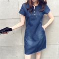 thumbnail image 2 of Women Spring Summer Plus Size Denim Dress Casual Elegant Cowboy Long Section Jeans Skirt, 2 of 6