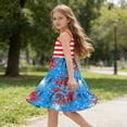thumbnail image 5 of LJEFF Girls 4th of July Sleeveless Tiered Dress, Flowy Patriotic clothes Summer Casual Dresses for Kids Blue Size 11 T, 5 of 9