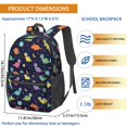 thumbnail image 3 of Dinosaur and Planets Blue Pattern 17" School Backpacks for Teens,Waterproof Oxford Fabric,S-Shape Padded Straps for School,Travel,Hiking,Camping, 3 of 6