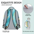 thumbnail image 5 of Teal Gold Marble Backpack for School,Cute School Bag,Schoolbag with Adjustable Shoulder Straps & Padded Back,15.3"x11"x6.7", 5 of 6