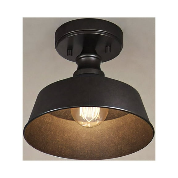 Luxury Modern Farmhouse Ceiling Light, 7''H x 10''W, Dark Bronze Finish, Athlone Collection, by Urban Ambiance