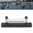 thumbnail image 1 of Battery Bus Bar, Insualted Black ABS Housing Stainless Steel Battery Terminal Distribution Block Robust Flexible 6P  for RV, 1 of 8