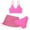 Pink, variant on WOYY Girls 3-Piece Swimsuit Adjustable Strap Bikini Set with Skirt Bathing Suit, Sizes 8-14