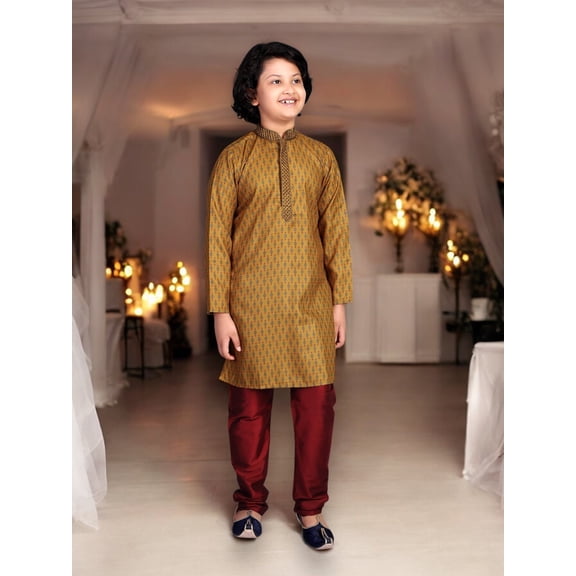 Poly Digital Print Work Traditional Kurta Pajama Set for Boys, Cultural Wear