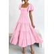 thumbnail image 2 of Vestido PRETTYGARDEN Rosa Medio con Mangas Abullonadas y Escote Cuadrado, 2 of 8
