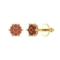 thumbnail image 2 of 0.28Ct Brilliant Round Cut Studs Natural Garnet 14K Yellow Solid Solid Gold Everyday Dainty Earrings Screw Back, 2 of 7