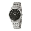 Classic Stainless Steel Mens Watch Black Dial Quartz 96A134