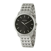 Classic Stainless Steel Mens Watch Black Dial Quartz 96A134