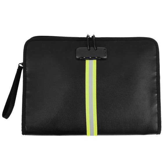 Ikoopy Composite Fabric Fireproof Document Bag Large Capacity Fireproof Storage Bag Password Lock Waterproof Document Holder for Passport