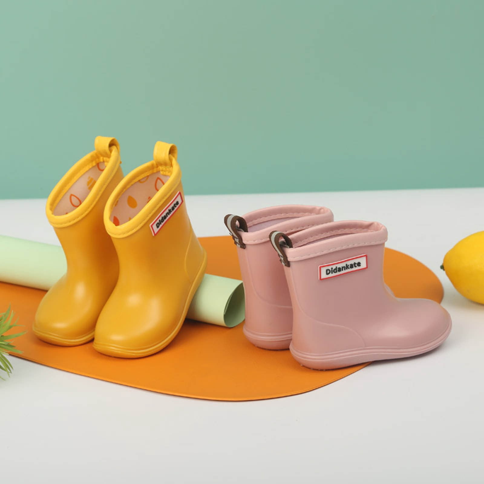 Chenyee Toddler Rain Boots Baby Kids Easy-on Rain Shoes Children Water-proof Shoes for Boys Girls