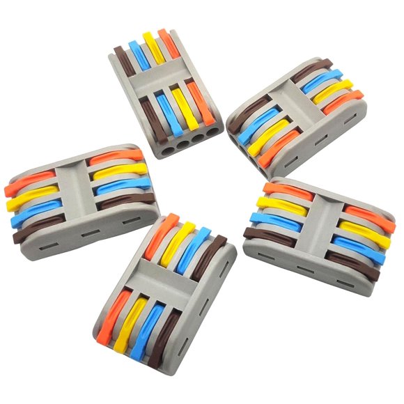 shiyou-Wire Connectors, Compact Lever Wire Nuts Connectors Wire Terminals for Quick Connect 28-12 AWG (SPL-4 5Pcs)